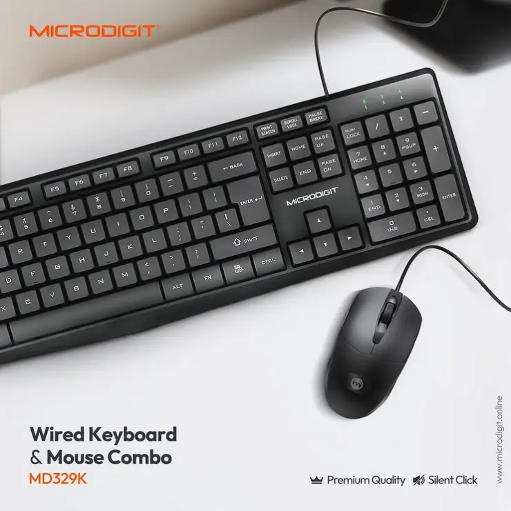 Premium Wired Keyboard & Mouse Combo