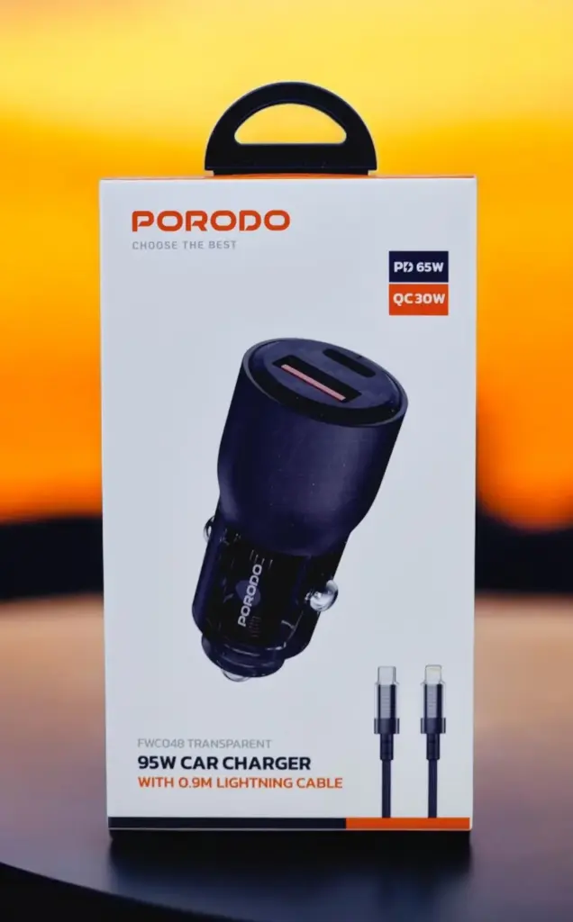 Porodo 95W Car Charger Transparent 