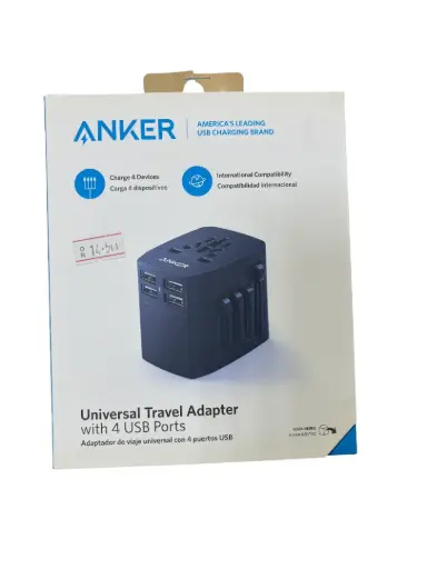 Universal Travel Adapter with 4 USB Ports شاحن جداري عالمي مع 4 مخارج مع يو أس بي