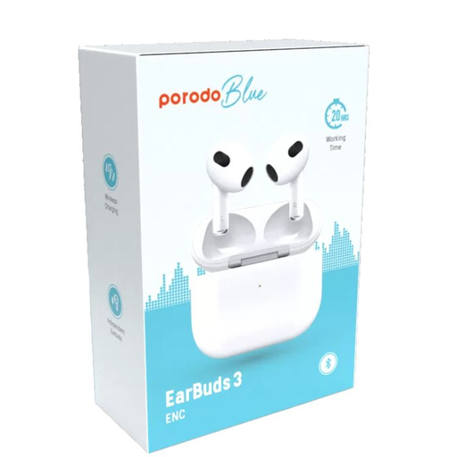 [PB-ARPD3-WH] Porodo Blue Deep Bass Wireless Earbuds 3